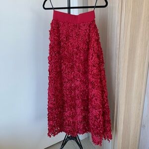 Red Floral Maxi Skirt